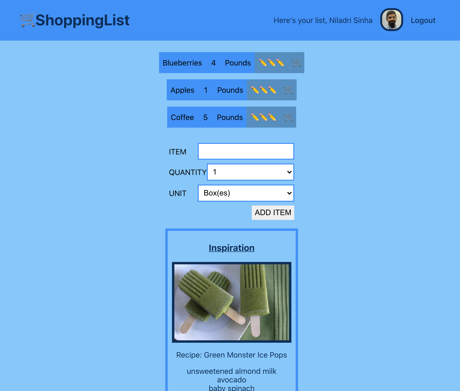 project-one ShoppingList